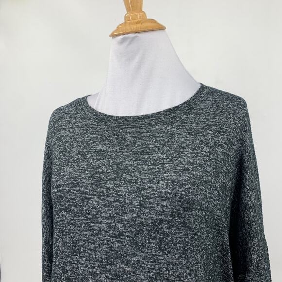 Athleta Top Womens M Medium Black Grey Mindful Dolman Pullover Lightweight Crew - Picture 3 of 13